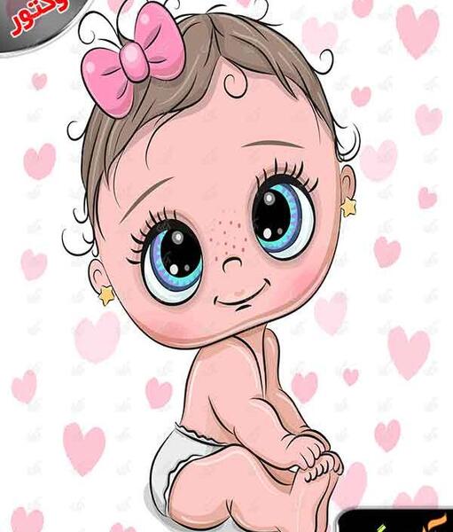عکس نوزاد دختر کارتونی