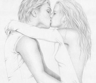 عکس نقاشی بوسه عاشقانه