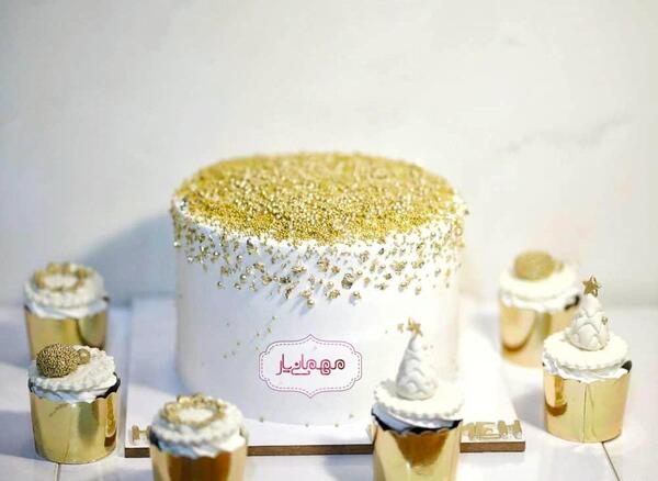 عکس کیک طلایی