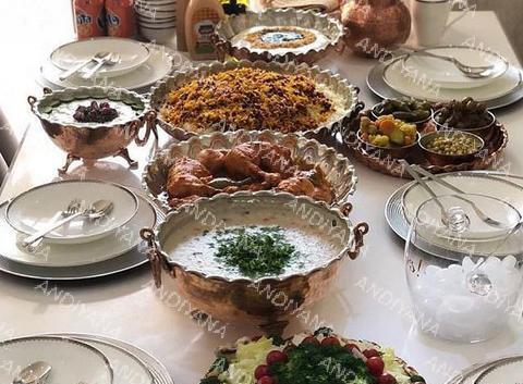 عکس غذا در ظروف مسی