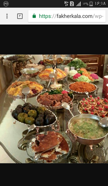 عکس غذا در ظروف مسی