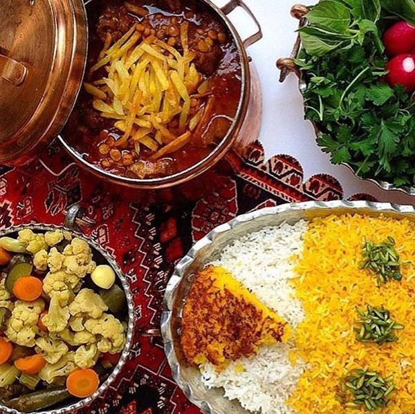 عکس غذا در ظروف مسی