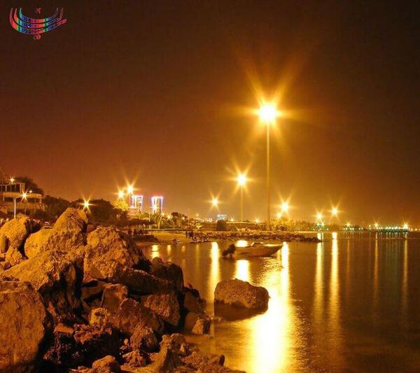 عکس دریا کیش در شب