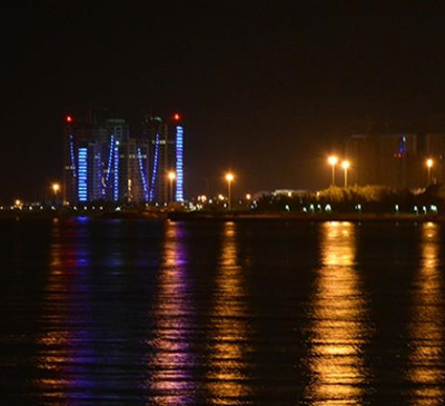 عکس دریا کیش در شب