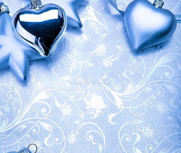 عکس نوشته قلب آبی رنگ