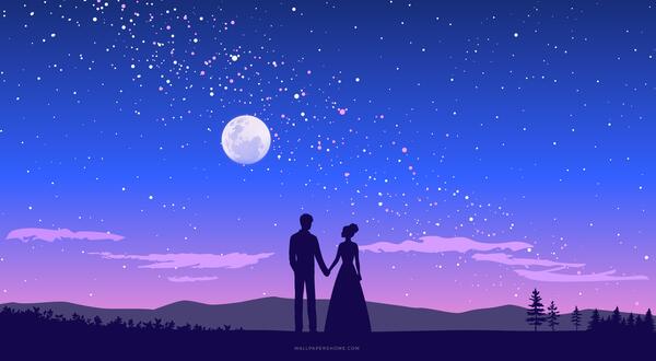 عکس شب مهتابی عاشقانه