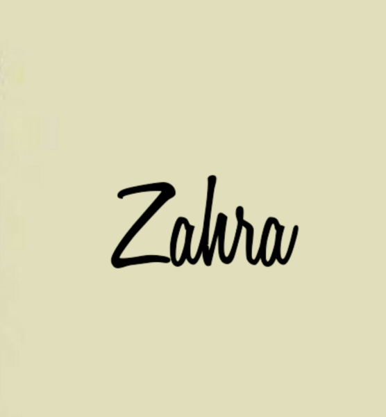عکس نوشته زهرا انگلیسی