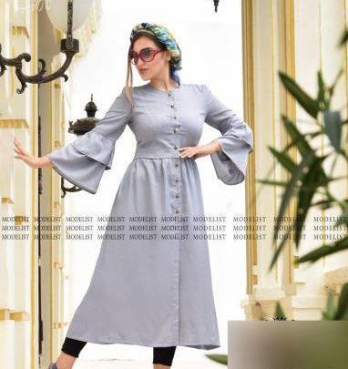 عکس مدل مانتو بلند پارچه مازراتی