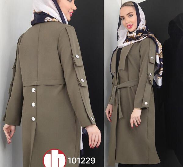 عکس مدل مانتو بلند پارچه مازراتی