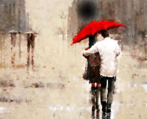 عکس عاشقانه زیر بارون