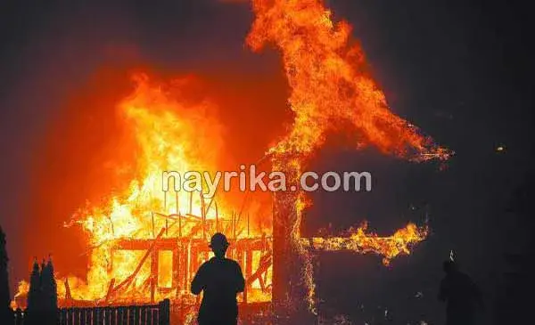 عکس آتش گرفتن خانه