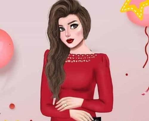 عکس دختر فانتزی با لباس قرمز