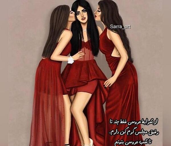 عکس دختر فانتزی با لباس قرمز