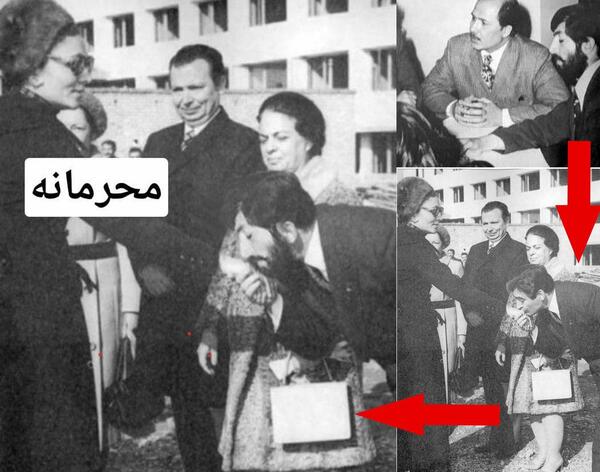 عکس دست بوسی حداد عادل فرح پهلوی