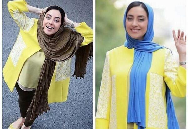 عکس مانتو دخترانه لیمویی