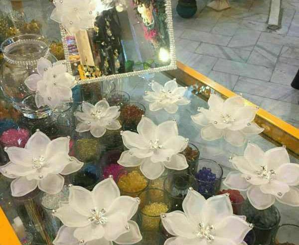 عکس سفره هفت سین با گلهای کریستالی
