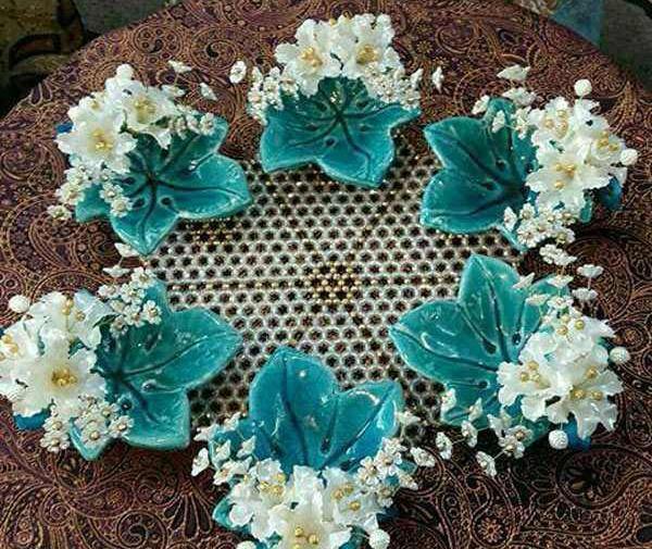 عکس سفره هفت سین با گلهای کریستالی