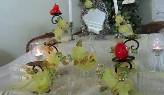 عکس سفره هفت سین با گلهای کریستالی