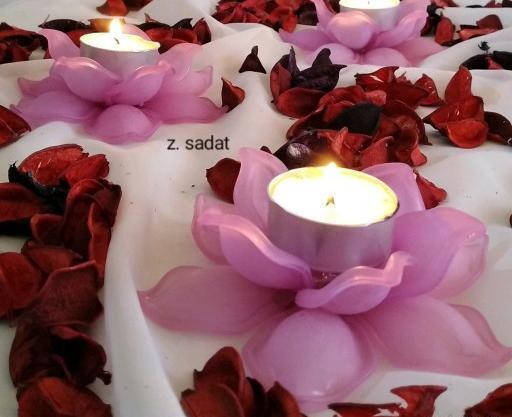 عکس سفره هفت سین با گلهای کریستالی