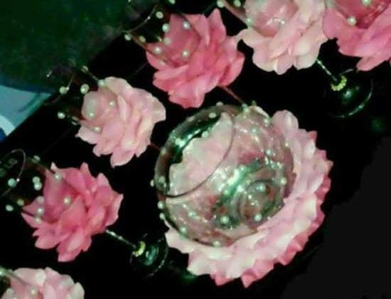 عکس سفره هفت سین با گلهای کریستالی