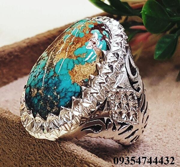 عکس انگشتر مردانه فیروزه