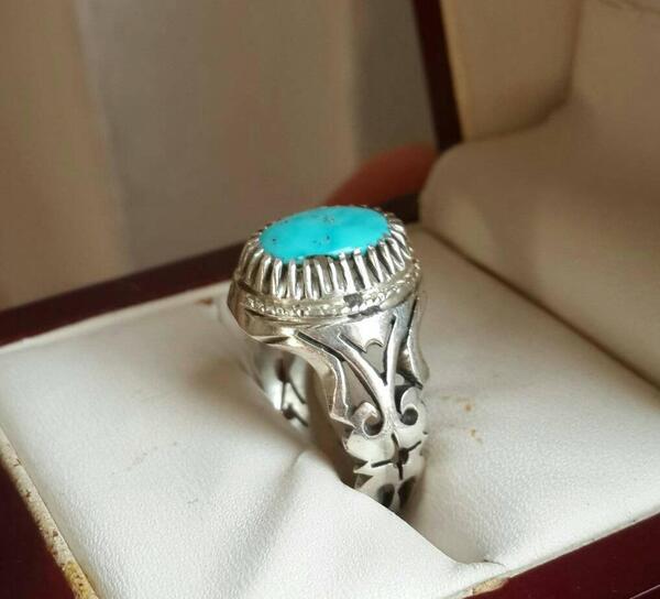 عکس انگشتر مردانه فیروزه