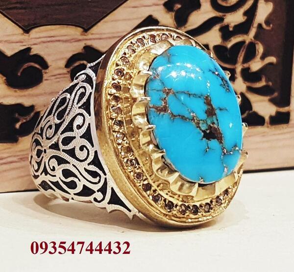 عکس انگشتر مردانه فیروزه