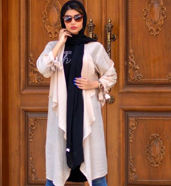 عکس مدل مانتو جلو باز یقه حلزونی