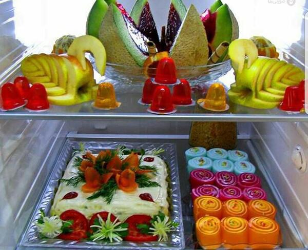 عکس ایده برای تزیین داخل یخچال عروس