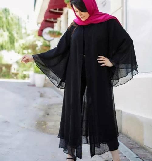 عکس مدل مانتو دخترانه حریر مشکی