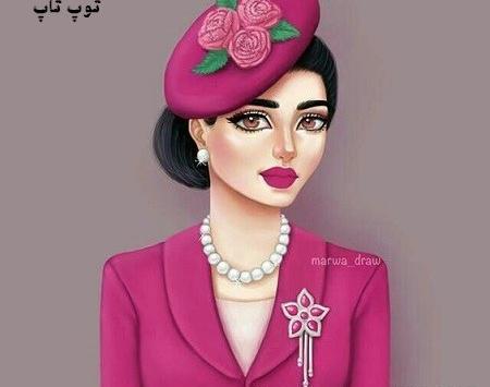 عکس دختر فانتزی صورتی