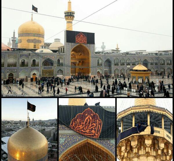 عکس حرم امام رضا سیاه و سفید