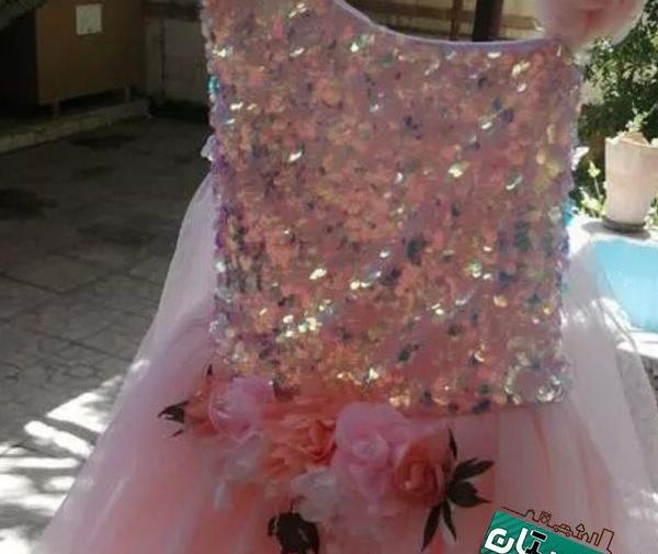 عکس لباس مجلسی صورتی بچه گانه