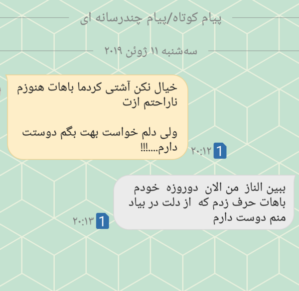 عکس نوشته باهات قهرم ولی دوست دارم