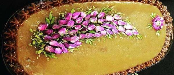 عکس تزیین حلوا دو رنگ