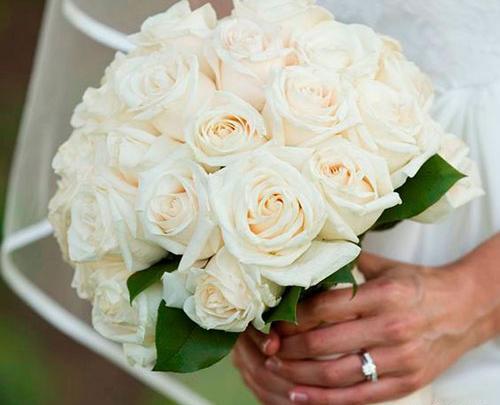 عکس دسته گل رز سفید