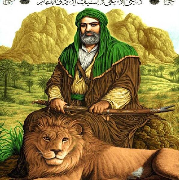 عکس حضرت علی با شیر