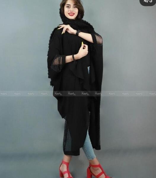 عکس مدل مانتو جدید حریر مشکی