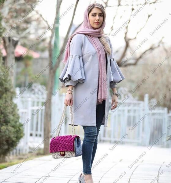 عکس مانتو طوسی بلند