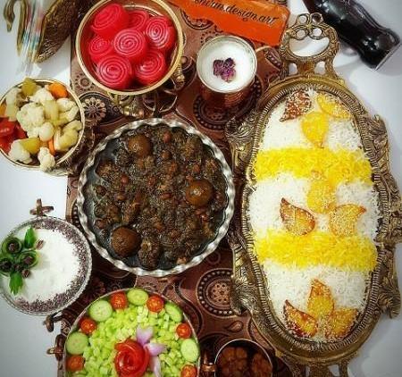 عکس قورمه سبزی با تزیین