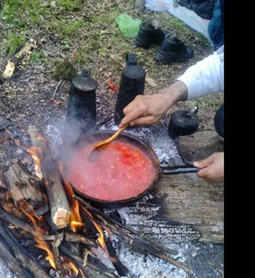 عکس چای روی آتیش