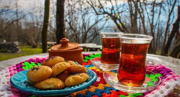عکس چای روی آتیش