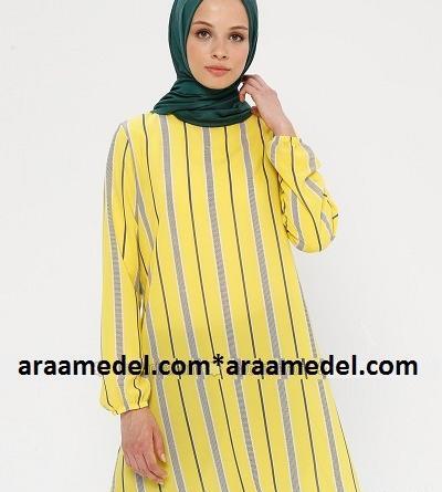 عکس مدل مانتو زرد و طوسی
