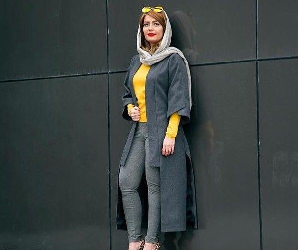 عکس مدل مانتو زرد و طوسی