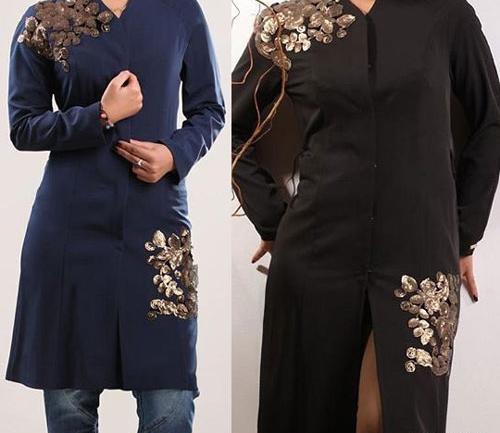 عکس مدل مانتو جدید گلدوزی شده