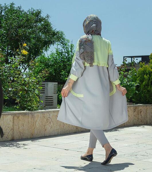 عکس مدل مانتو جدید طوسی لیمویی
