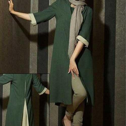 عکس مانتو بلند چاک دار دخترانه