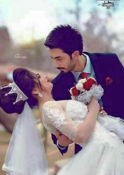 عکس عروس و داماد در بغل هم