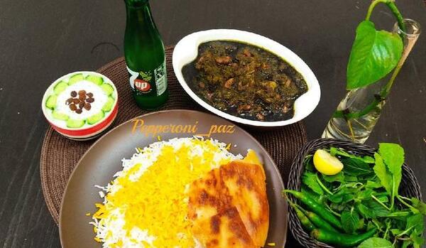 عکس چلو خورشت قورمه سبزی