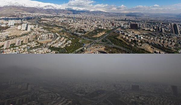 عکس هوایی آلودگی تهران